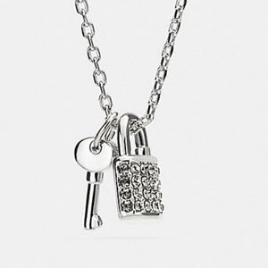 Coach Lock and Key Silver Necklace